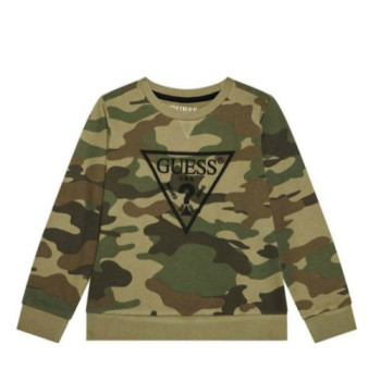 Світшот Guess Kids Allover Olive Camou