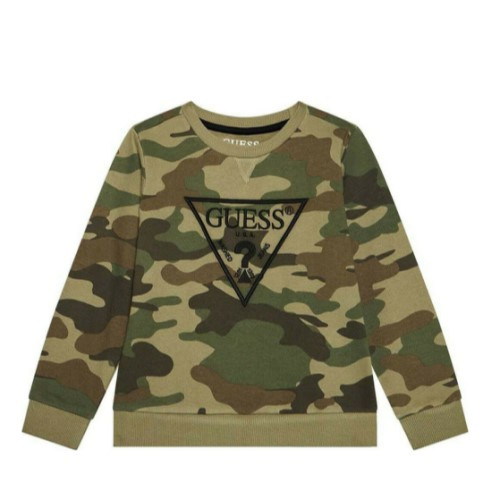 Світшот Guess Kids Allover Olive Camou